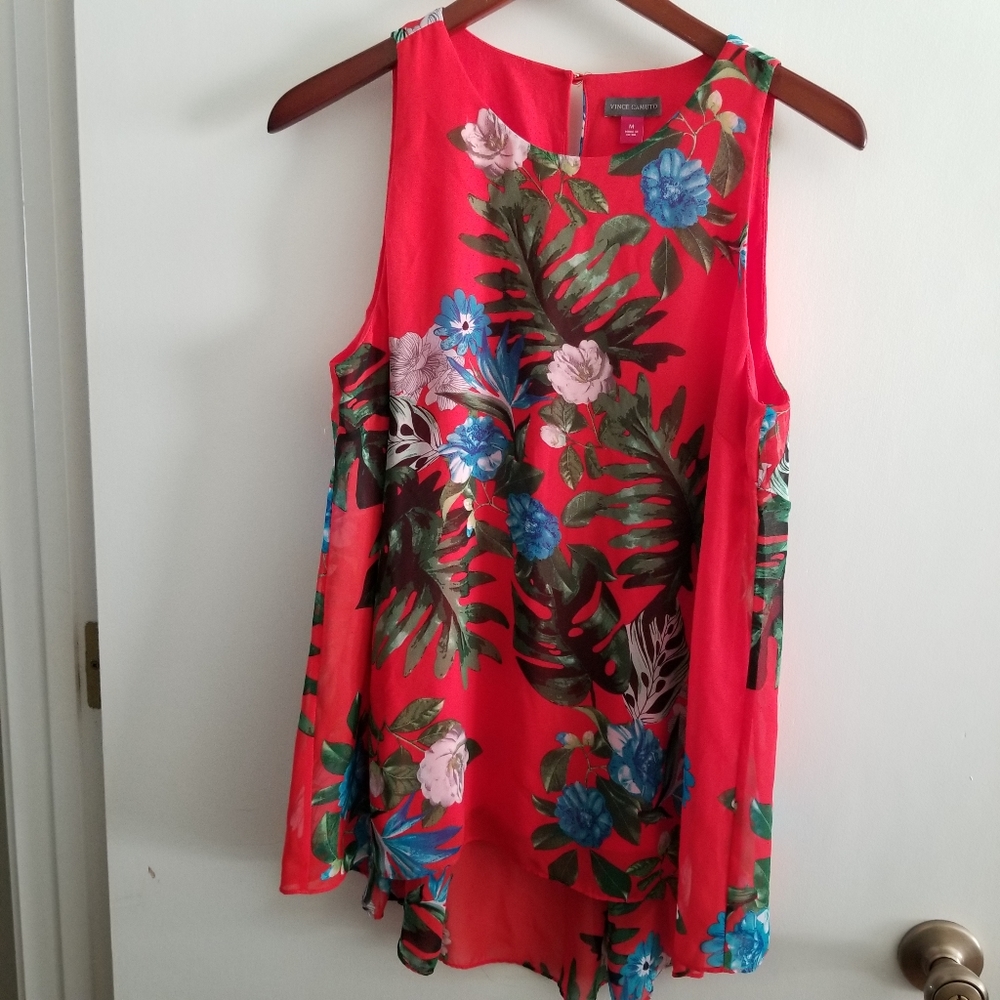 Vince Camuto Floral Tank Top Sz M